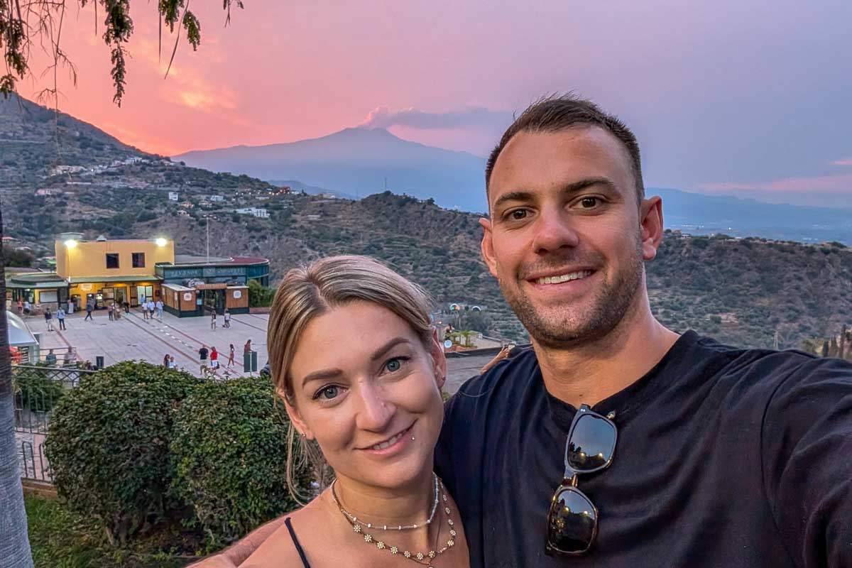 Daniel-and-Bailey-take-a-selfie-in-Taormina-Italy