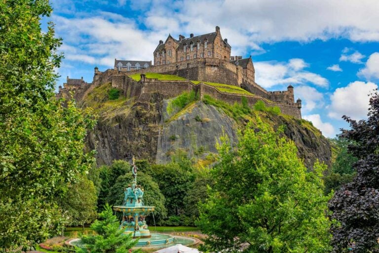 Edinburgh Castle seen from Princes Street Gardens in Scotland 1