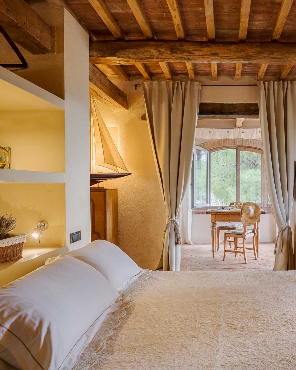 Hotel room at Boutique Hotel Poggio ai Santi in Tuscany