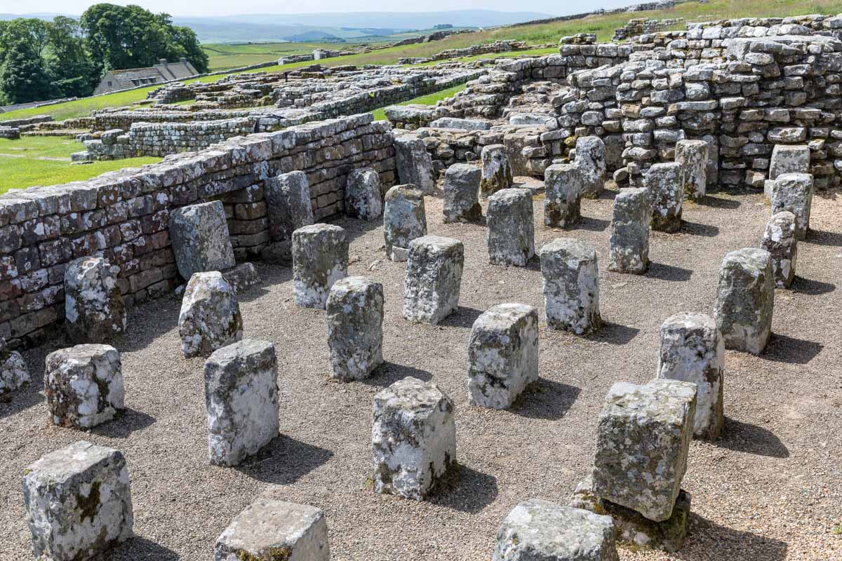 Housesteads Roman Fort at Hadrian’s Wall in England United Kingdom