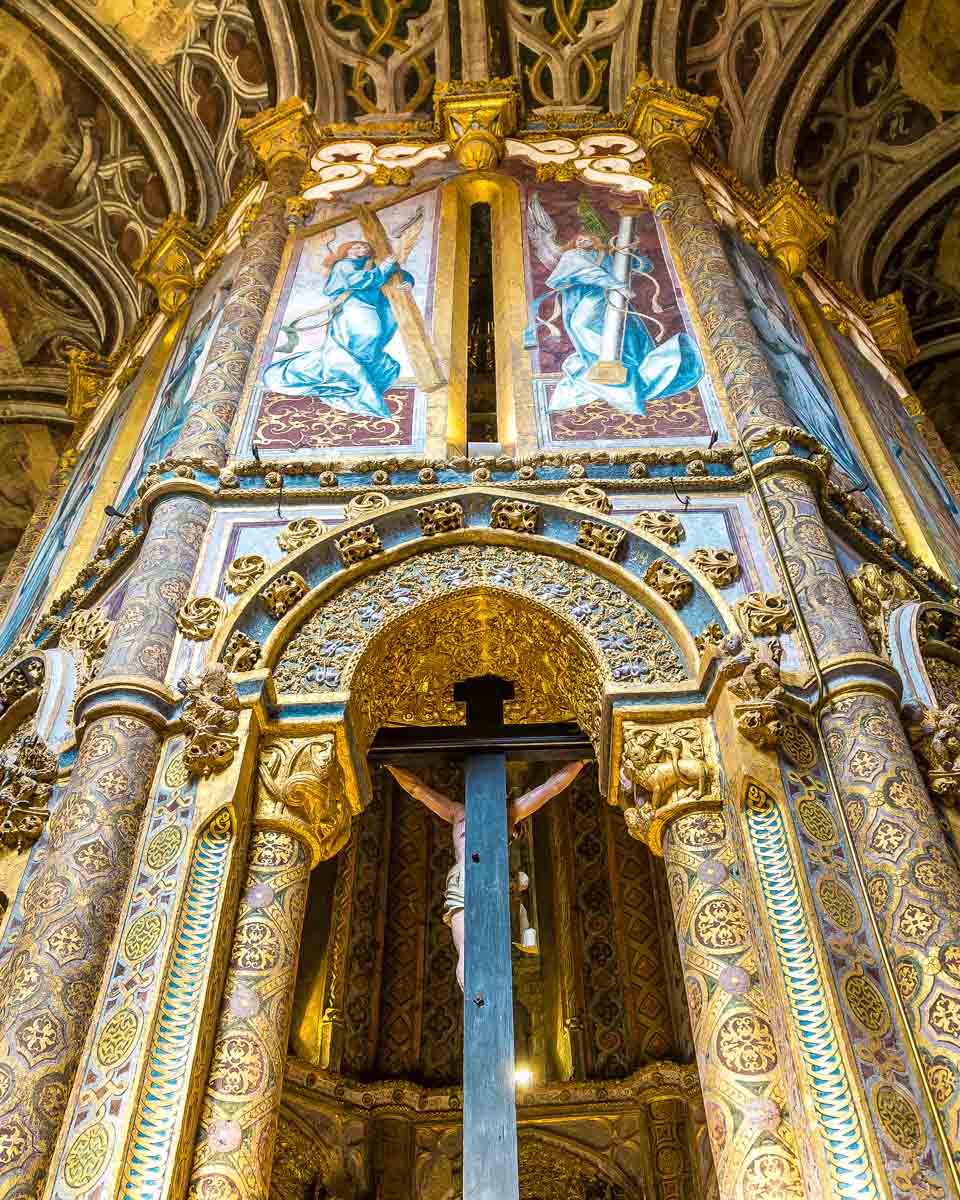 Interior of Manueline church at the Convent of Christ in Tomar Portugal