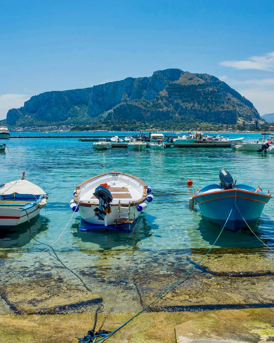 Mondello bay in Palermo Italy