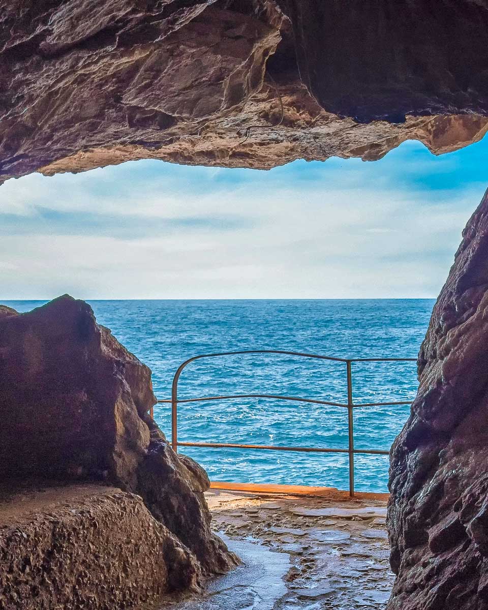 Neptune’s Grotto seen near Alghero in Sardinia Italy