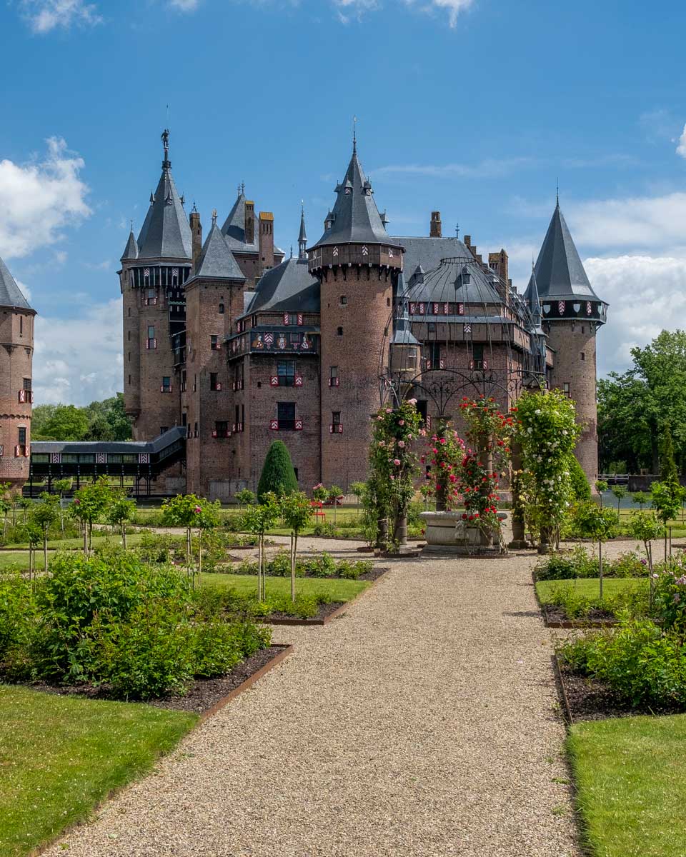 Old historical garden at Castle de Haar Netherlands Utrecht