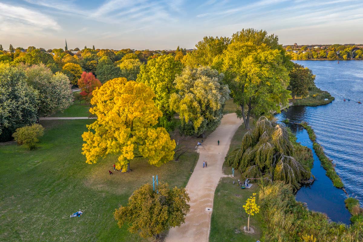 Outer Alster Lake in Hamburg Germany