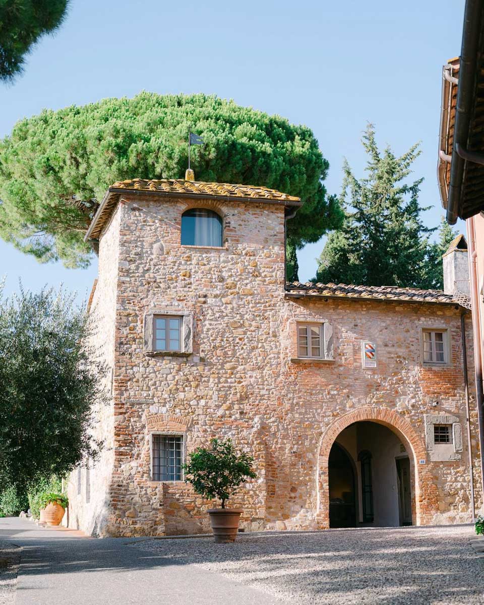 Outside of the Salvadonica winery hotel in Tuscany