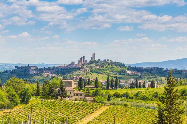 Panoramic view of San Gimignano Tuscany Italy
