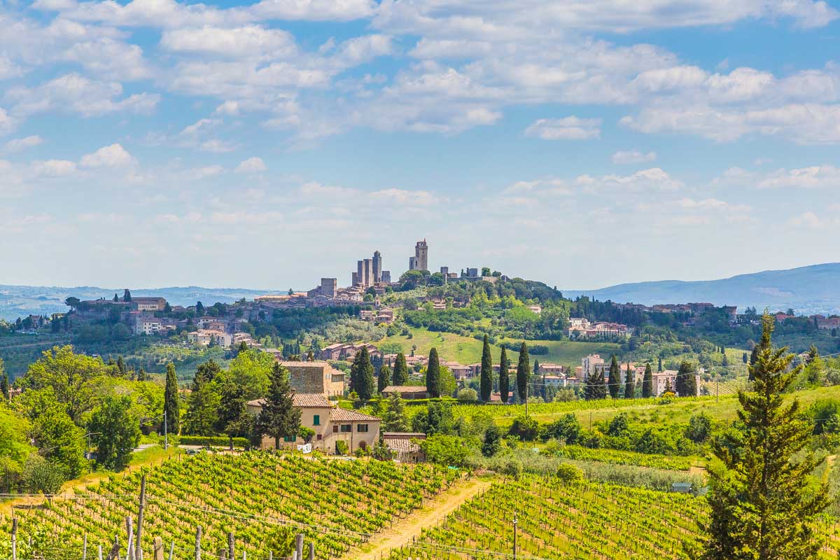 Panoramic view of San Gimignano Tuscany Italy