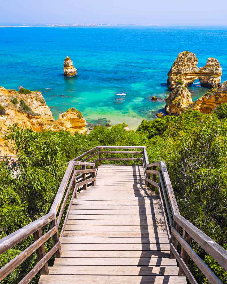 Path to the beach Praia do Camilo near Lagos Portugal