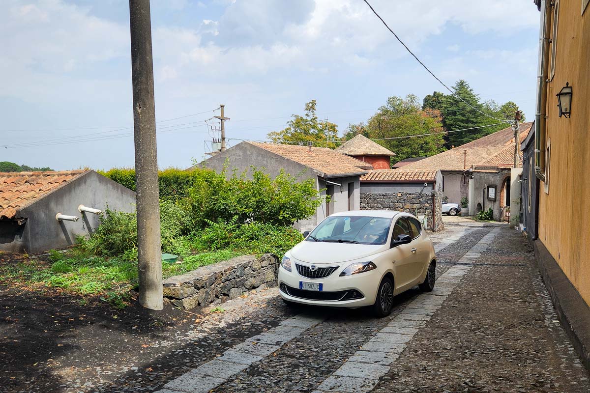 Rental car in a village in Italy