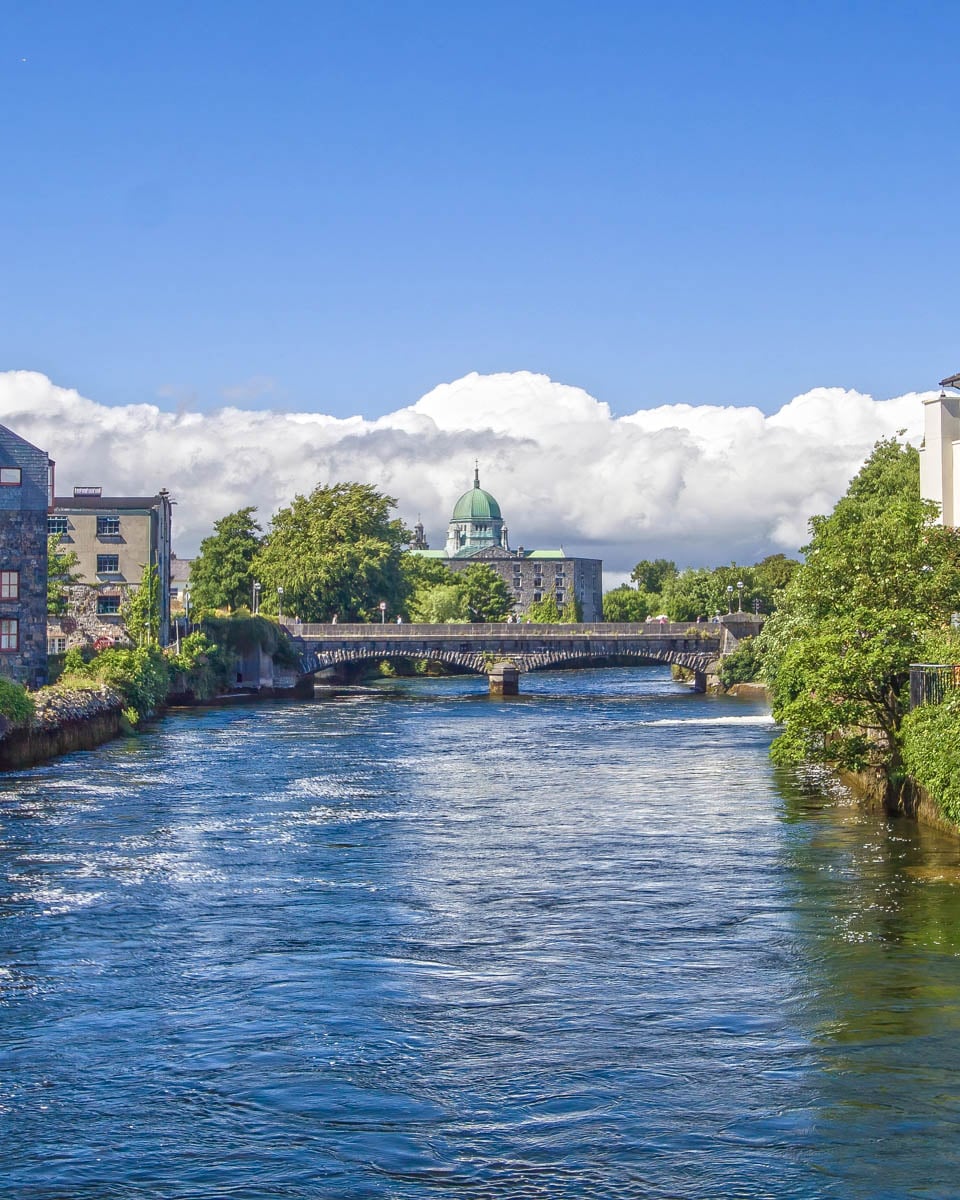 River Corrib and Galway Cathedral Galway Ireland