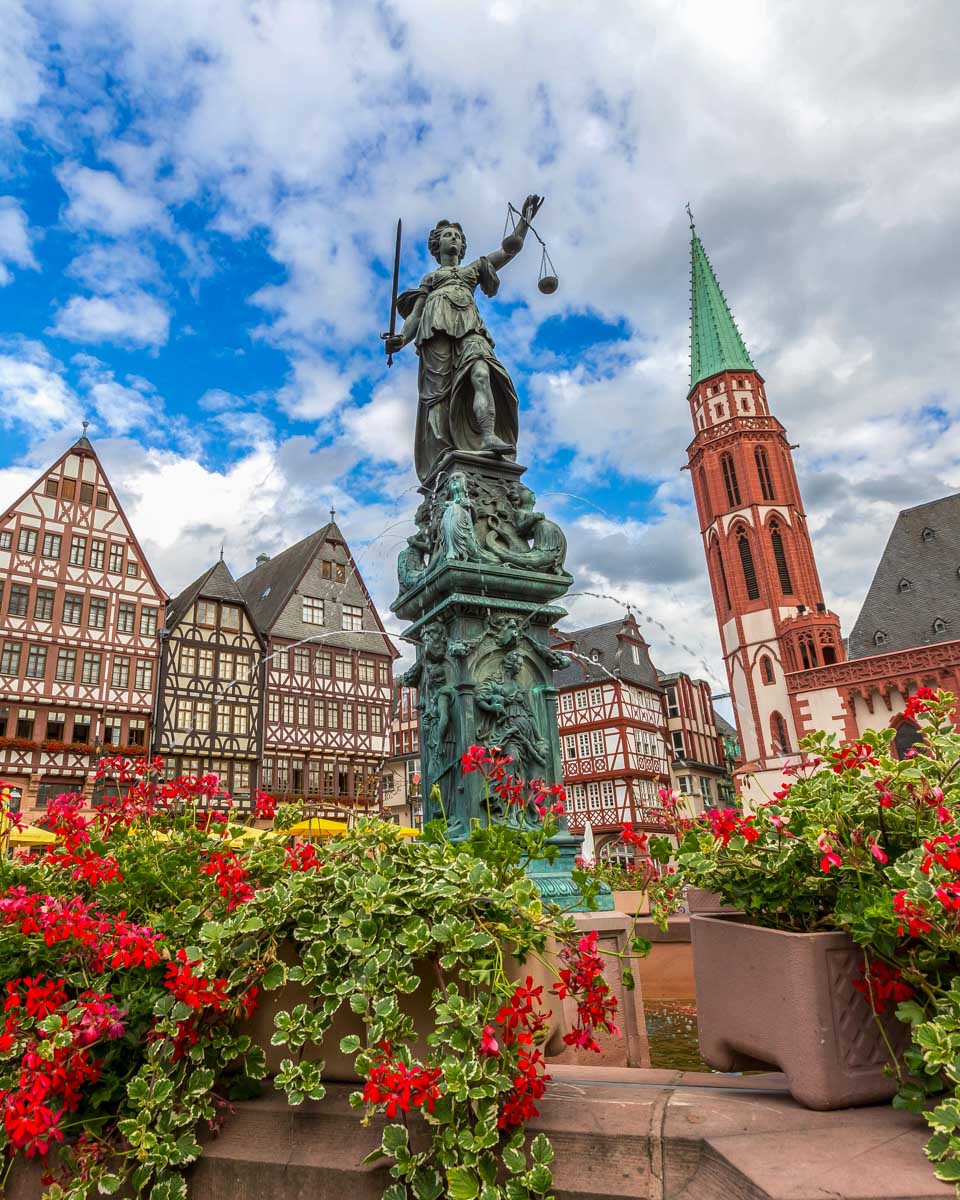 Römerberg Square seen at day in Frankfurt Germany