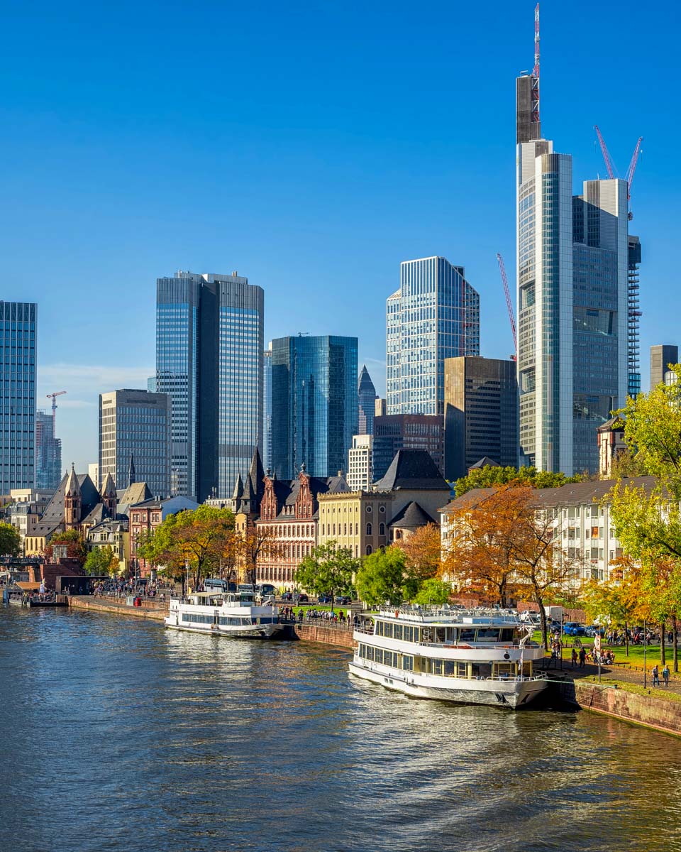 Sachsenhausen and Main River in Frankfurt Germany 1