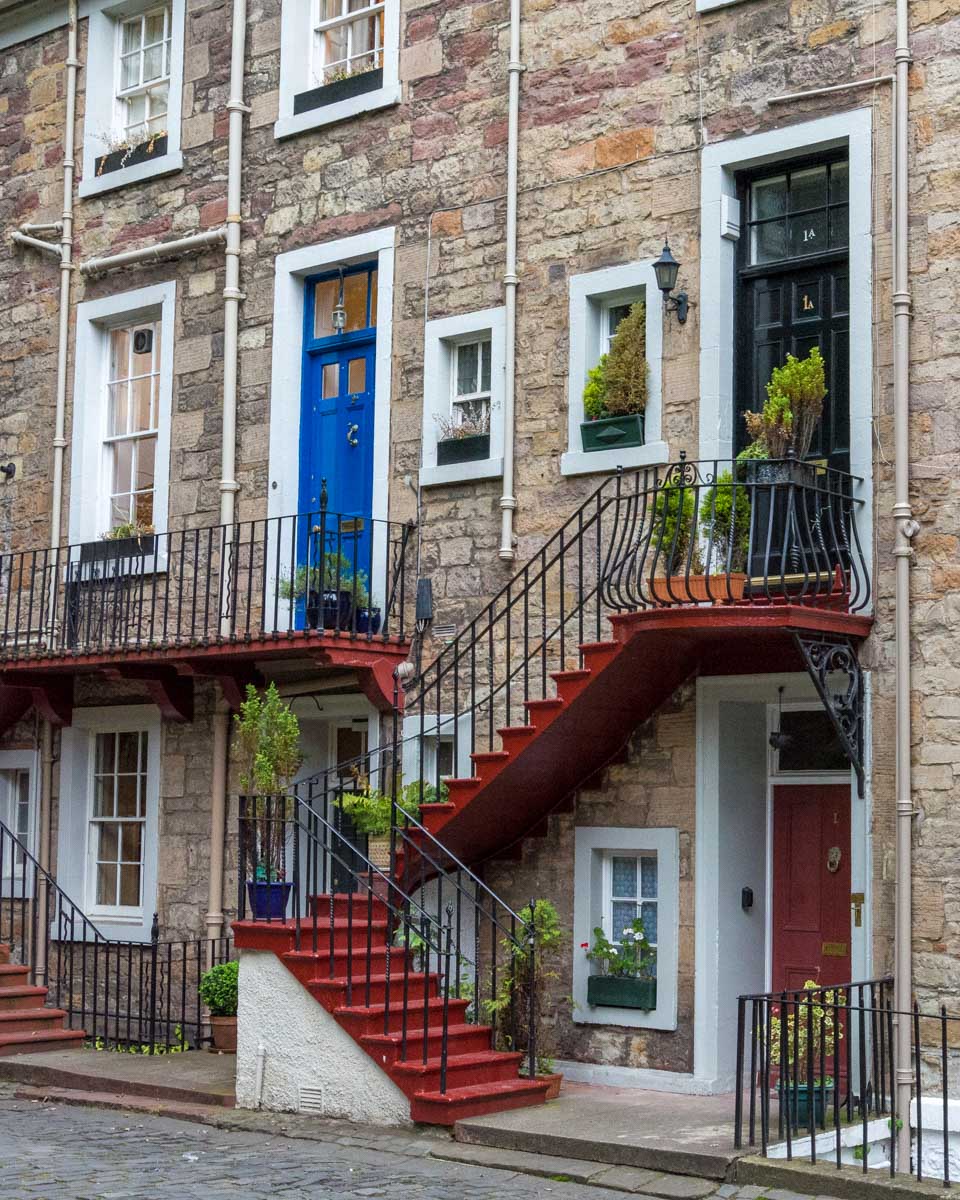 Stone houses in New Town Edinburgh Scotland