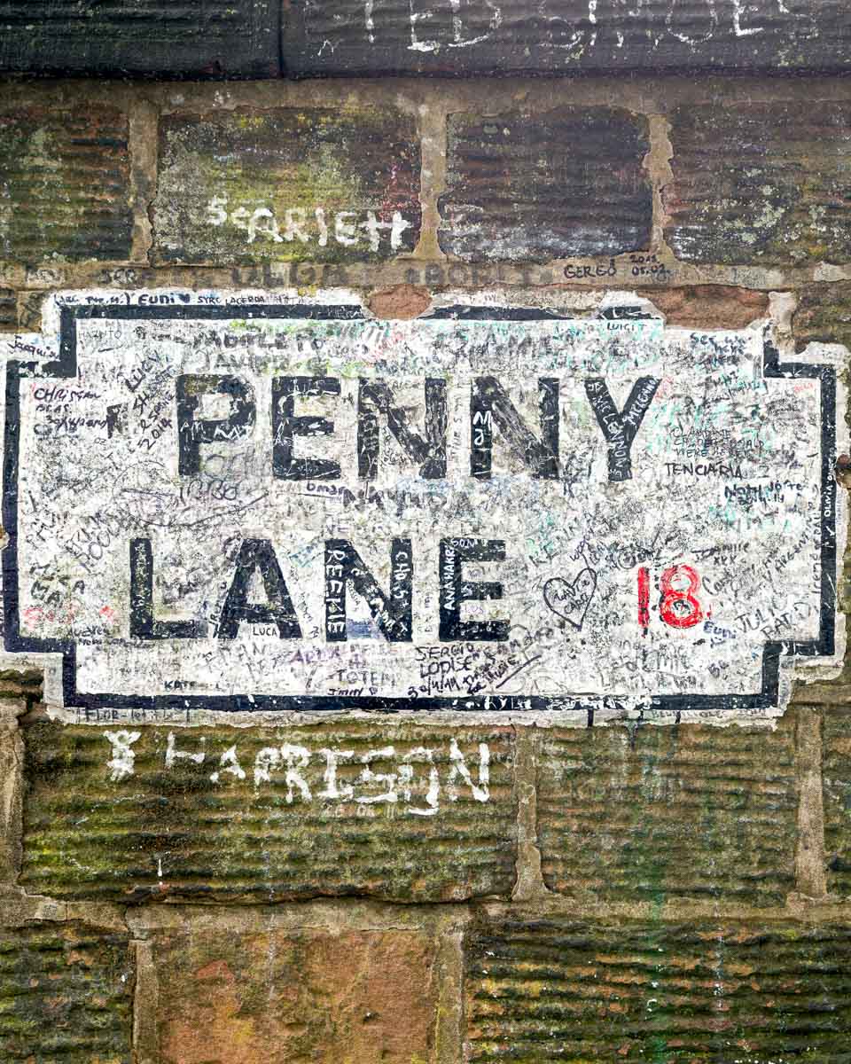 The Penny Lane sign in Liverpool England United Kingdom