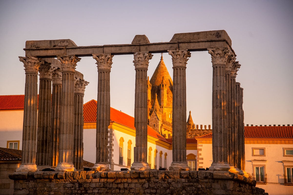 The Templo de Diana or Templo Romana in Portugal