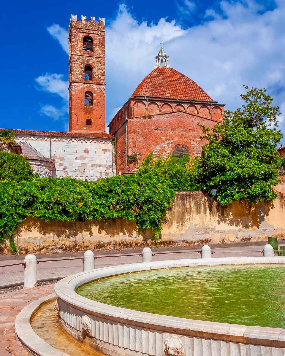 The city center of Lucca Italy