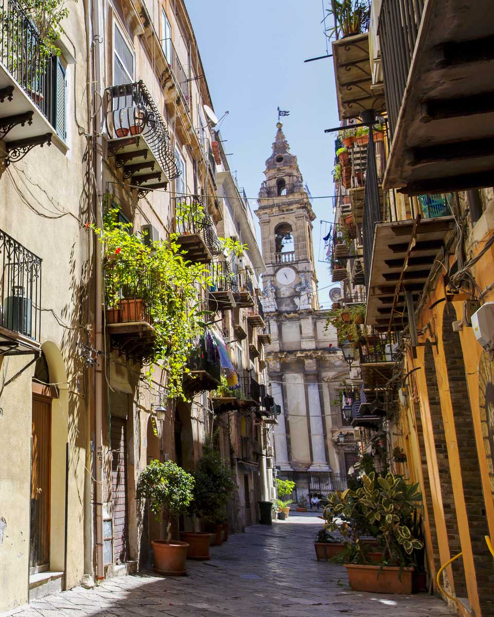 The historic center of Palermo Italy