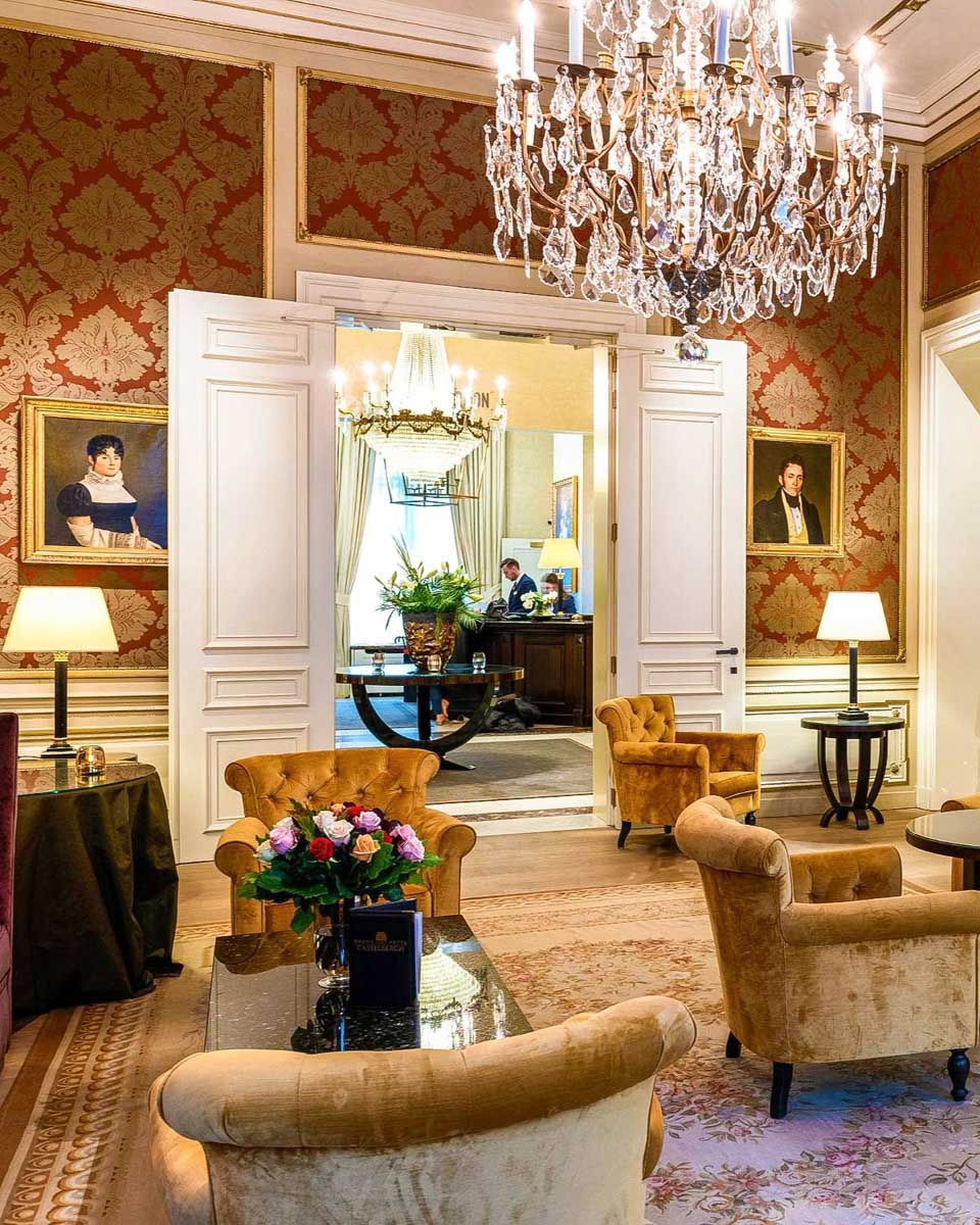 The lobby at Grand Hotel Casselbergh Brugge