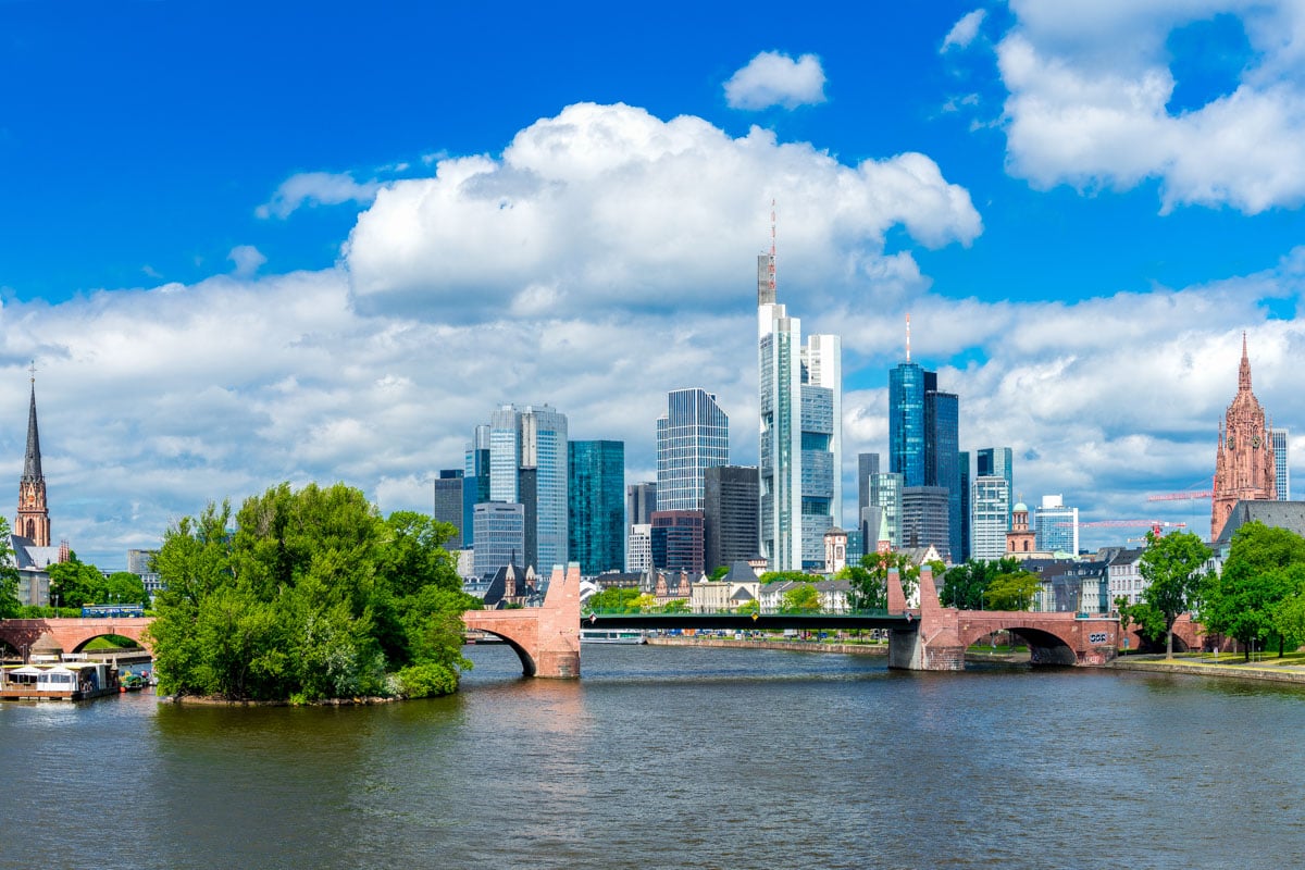 The skyline of Frankfurt Germany
