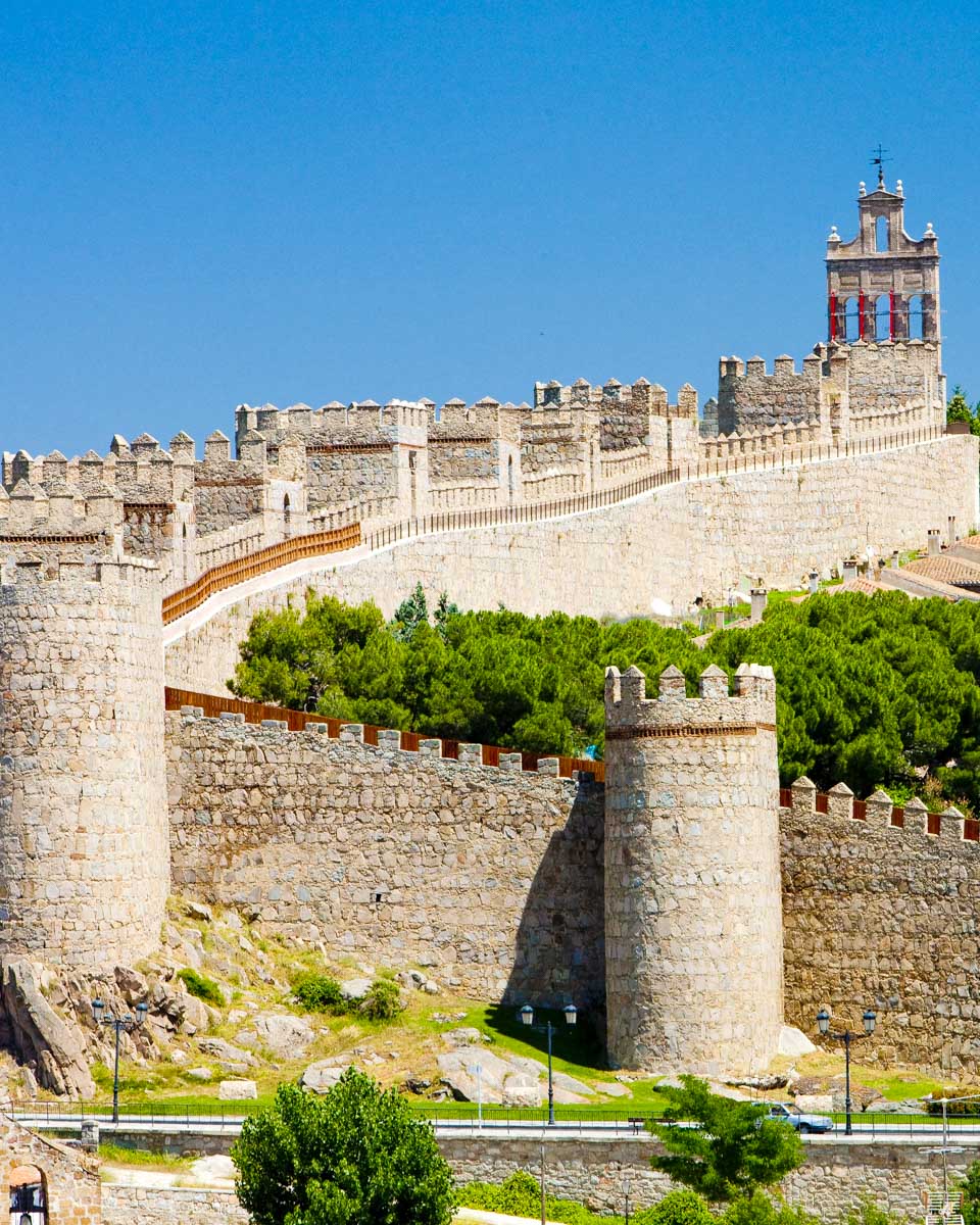 The stone city walls of Ávila Spain