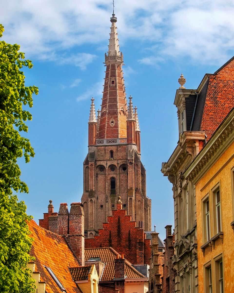 The-tower-of-the-Church-of-Our-Lady-in-Bruges-Belgium