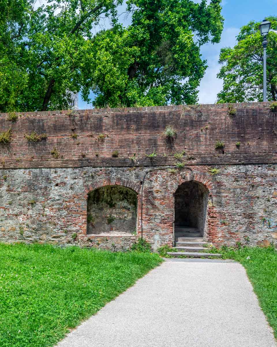The walls of Lucca Italy