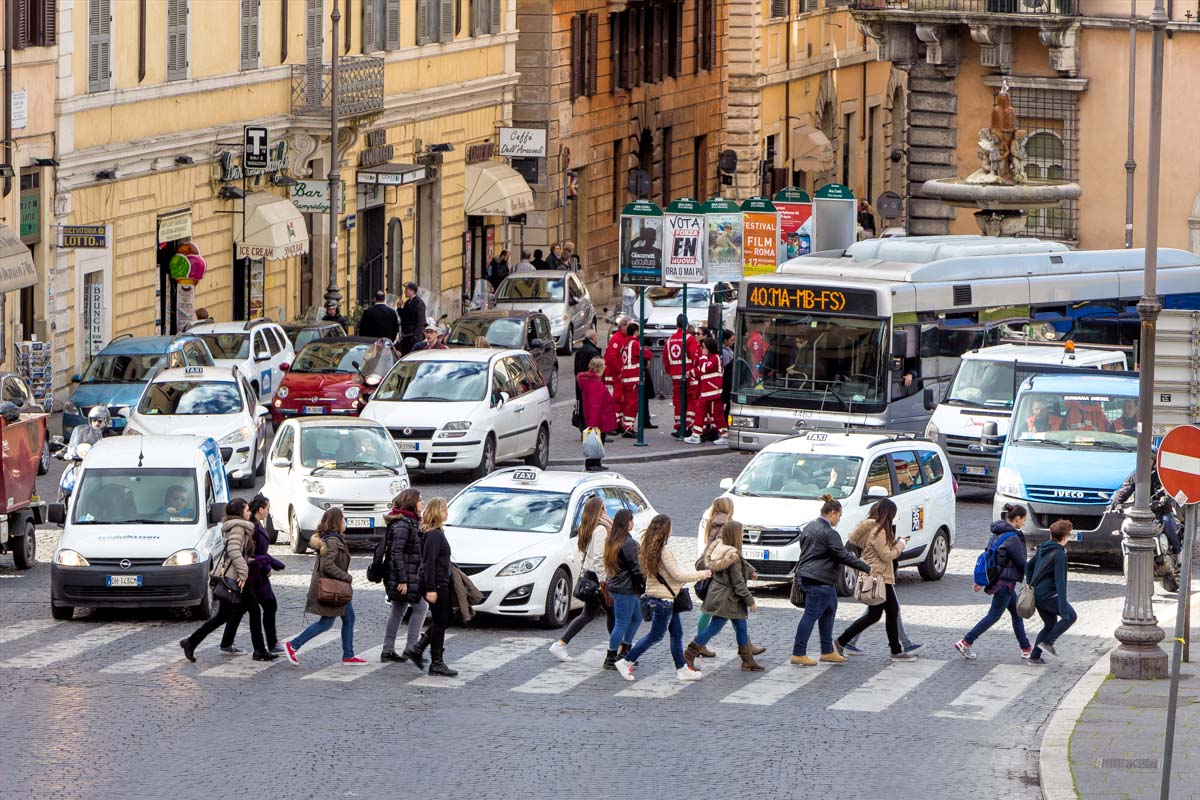 Traffic in Rome Italy