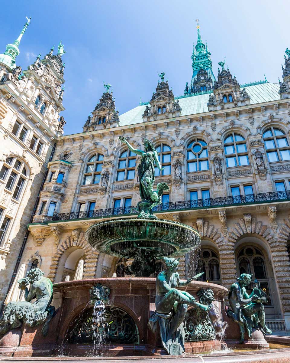 View of Town Hall in Hamburg Germany