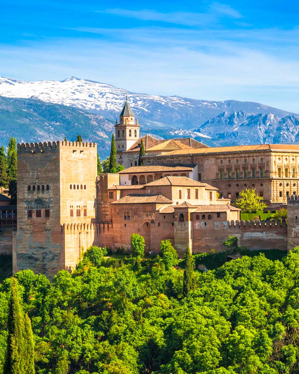 View of the famous Alhambra seen in Granada, Spain