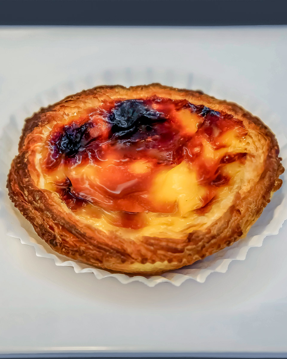 fresh made pastel de nata during a cooking class in Portugal