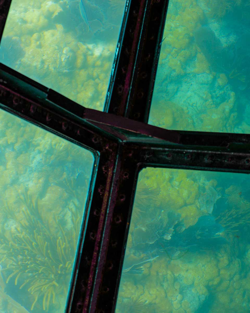 A glass bottom boat on a tour in Sao Miguel Portugal