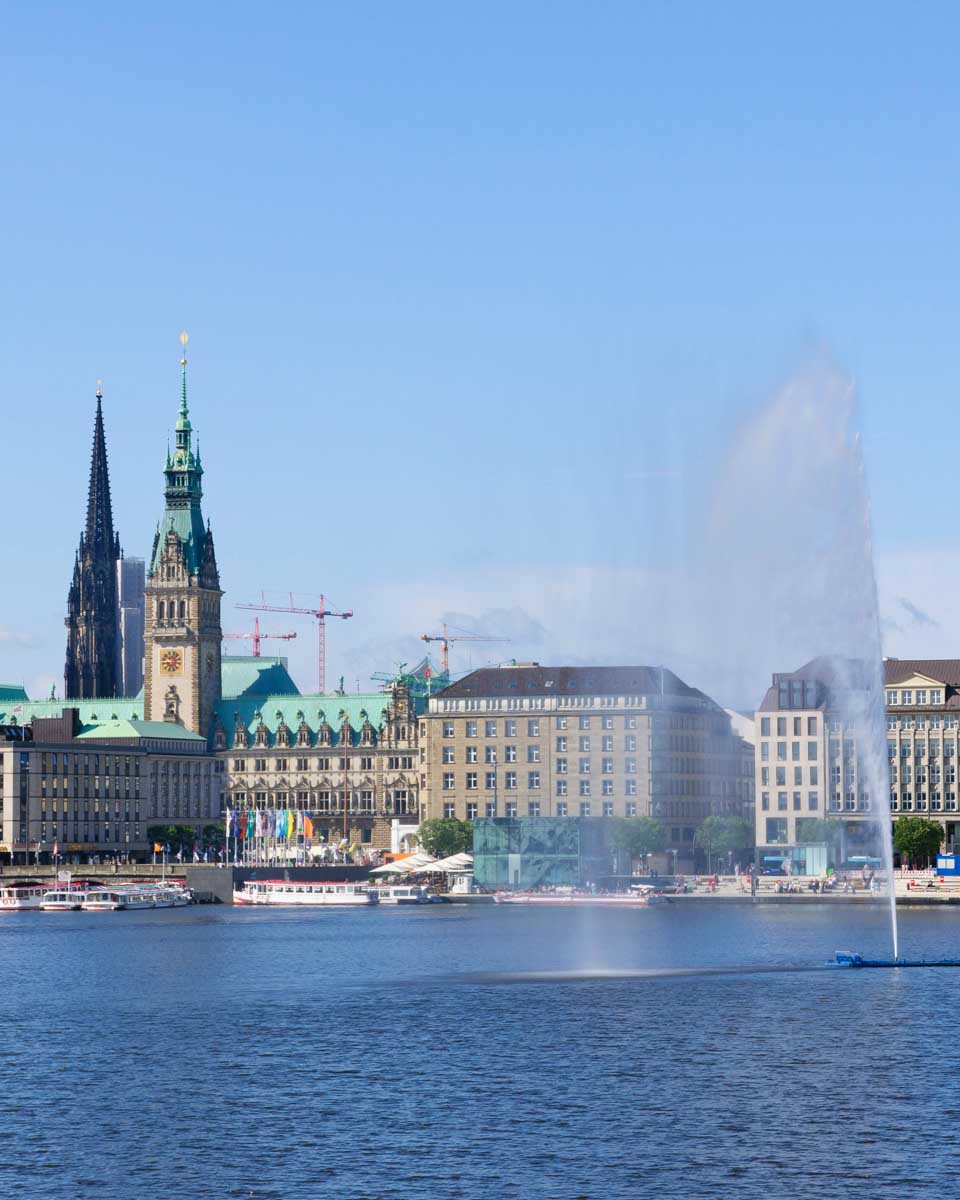 Alster Lake in Hamburg, Germany