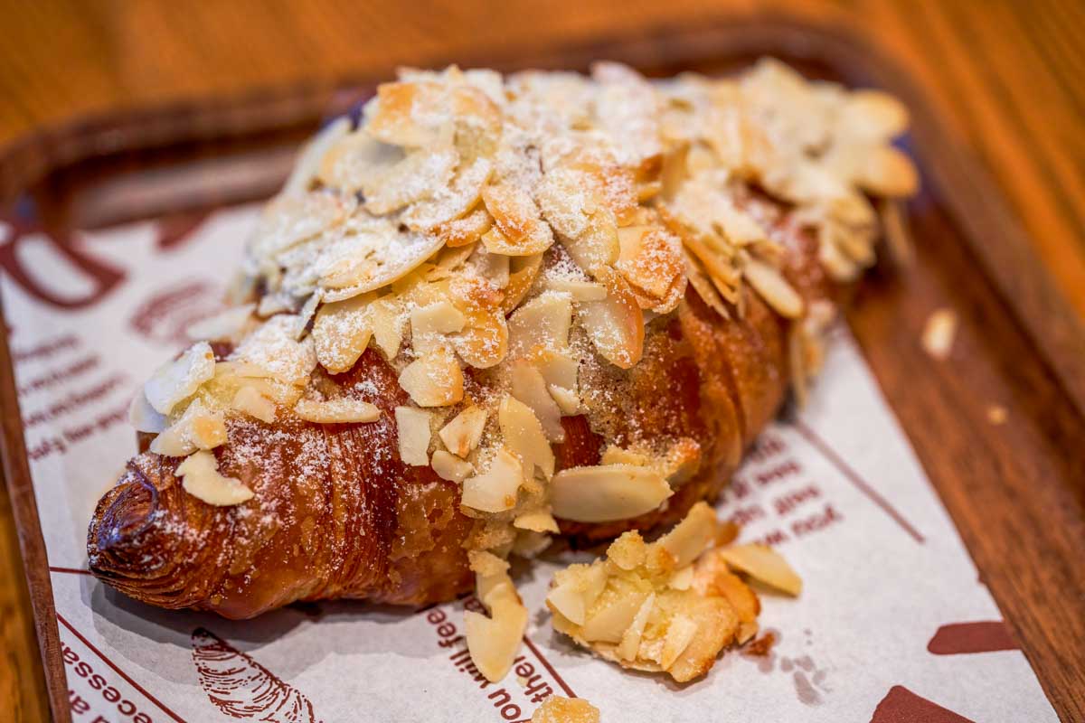 An-almond-croissant-eaten-for-breakfast-in-Cyprus