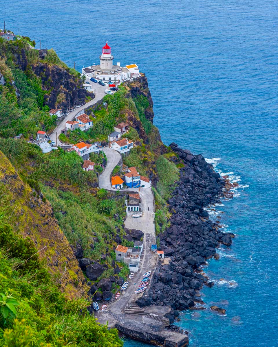 Arnel lighthouse at Sao Miguel island at the Azores Portugal