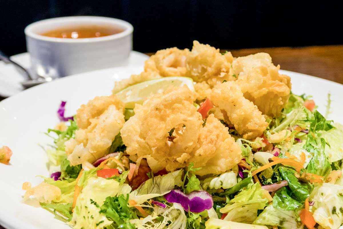 Calamari salad eaten in Cyprus