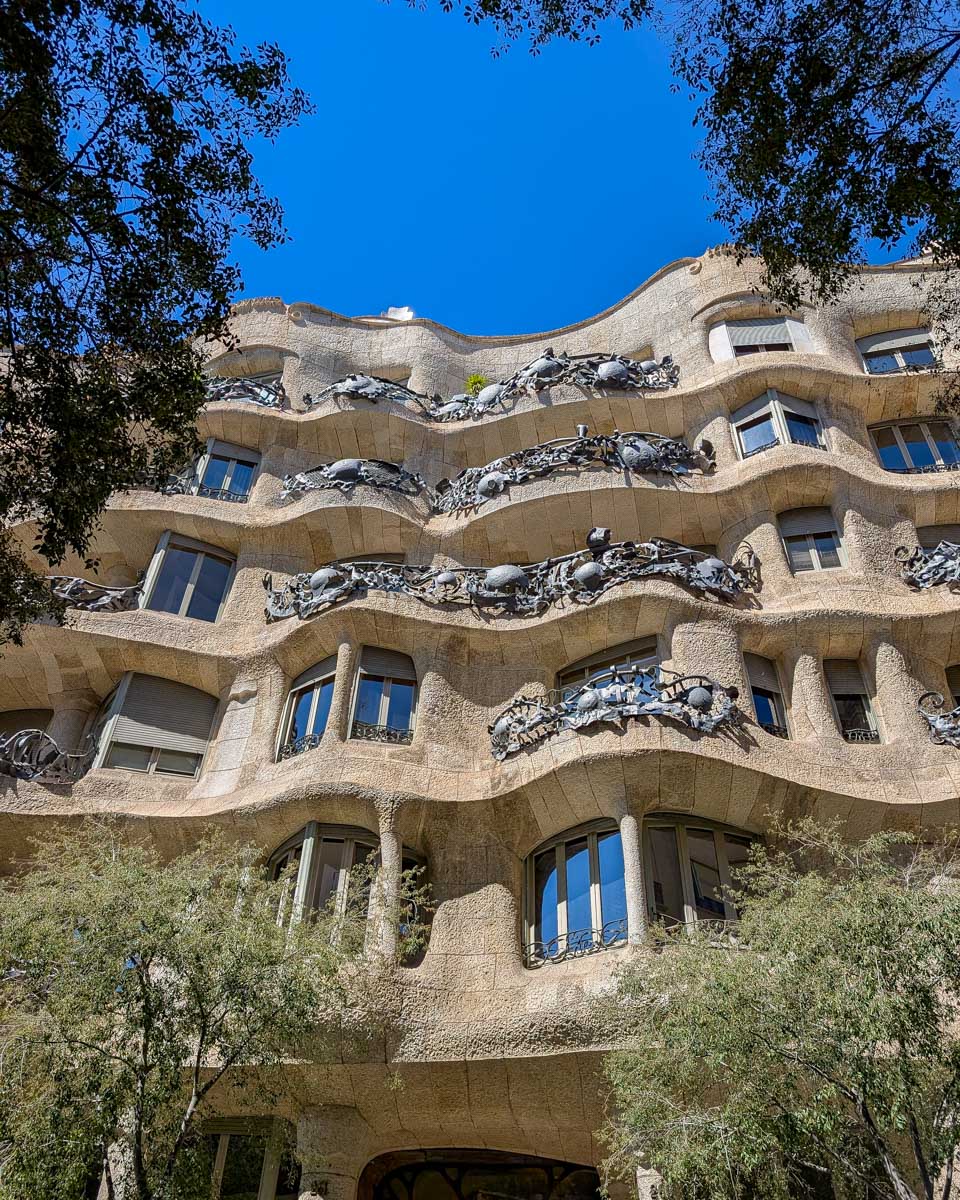 Casa Milà, known as La Pedrera by Antoni Gaudí, located in Barcelona, Spain (4)