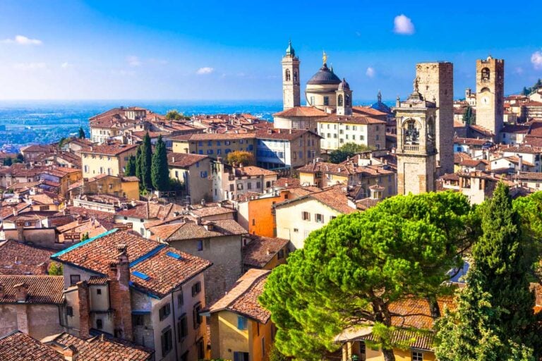 City view of Bergamo Italy