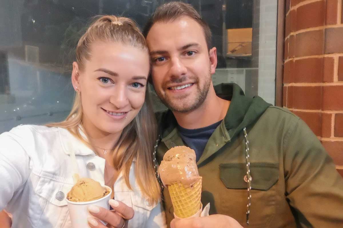 Daniel-and-Bailey-have-gelato in Turin Italy