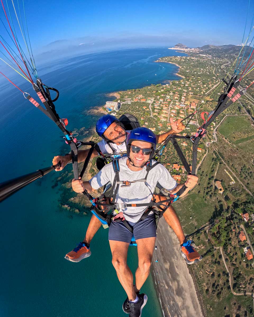 Daniel paragliding in Cefalu Italy