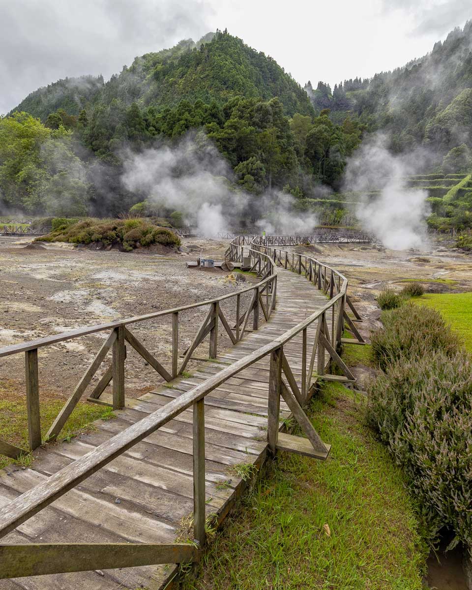 Furnas geothermal pools in the Azores Portugal