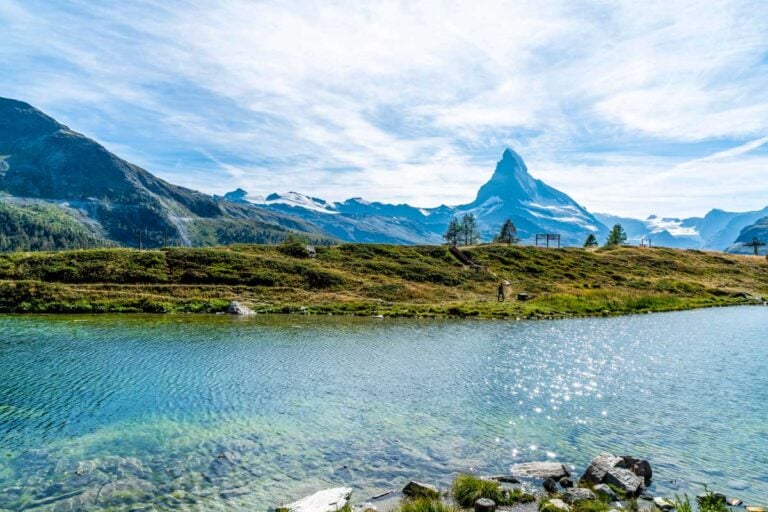 Matterhorn with Leisee Lake in Zermatt, Switzerland
