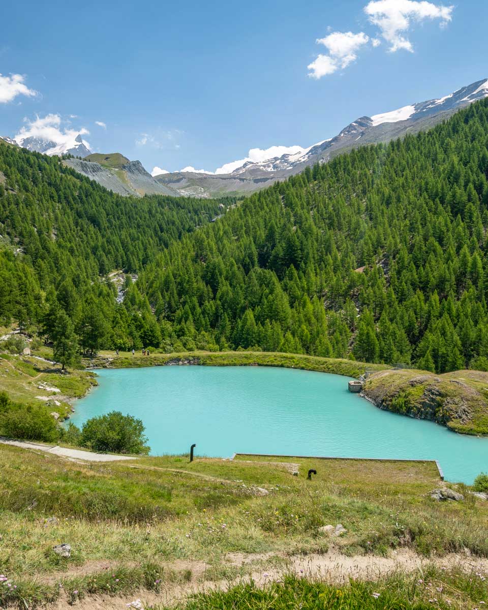 Moosjisee Lake, along the Five Lakes Trail Switzerland