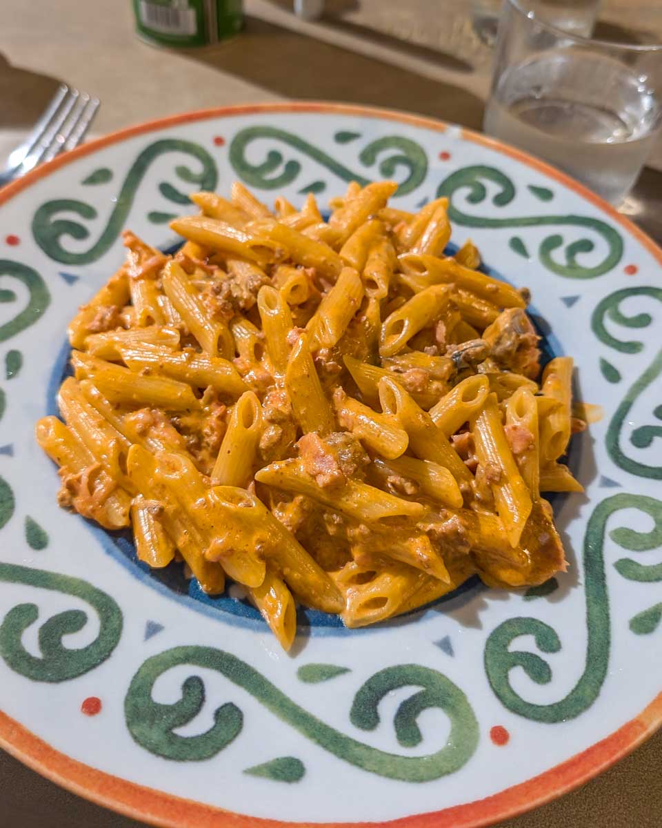 Pasta-food-eaten-for dinner in Turin Italy