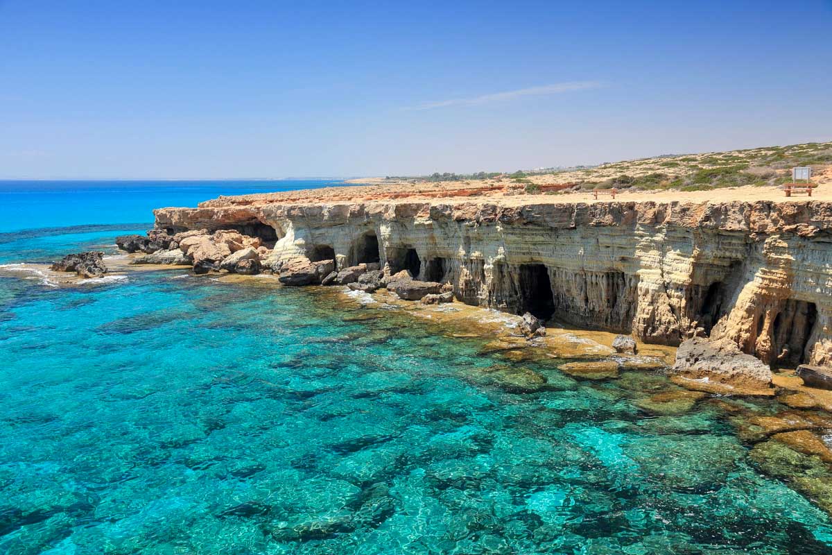 Sea caves in Ayia Napa Cyprus