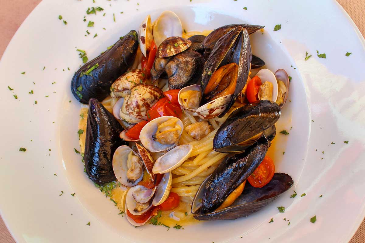 Seafood-pasta-eaten-in-La Spezia Italy