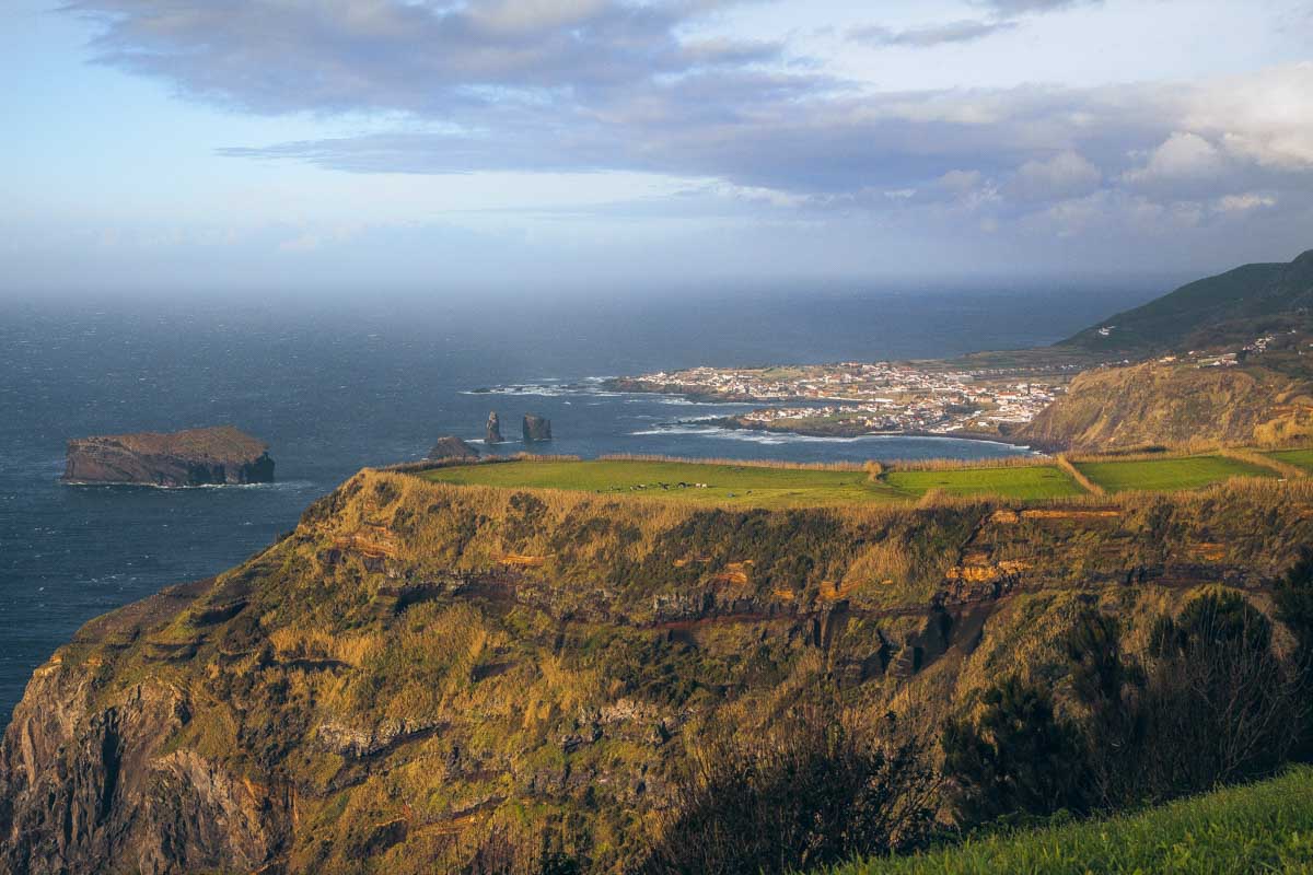 Sunset at Miradouro da Ponta do Escalvado in Sao Miguel Portugal