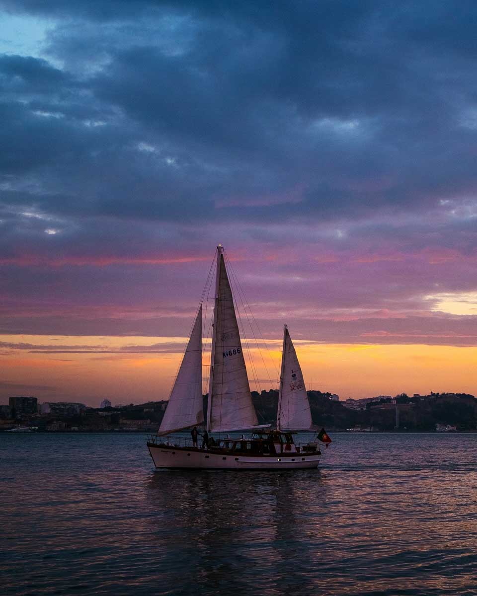 Tagus River at sunset in Lisbon Portugal 1