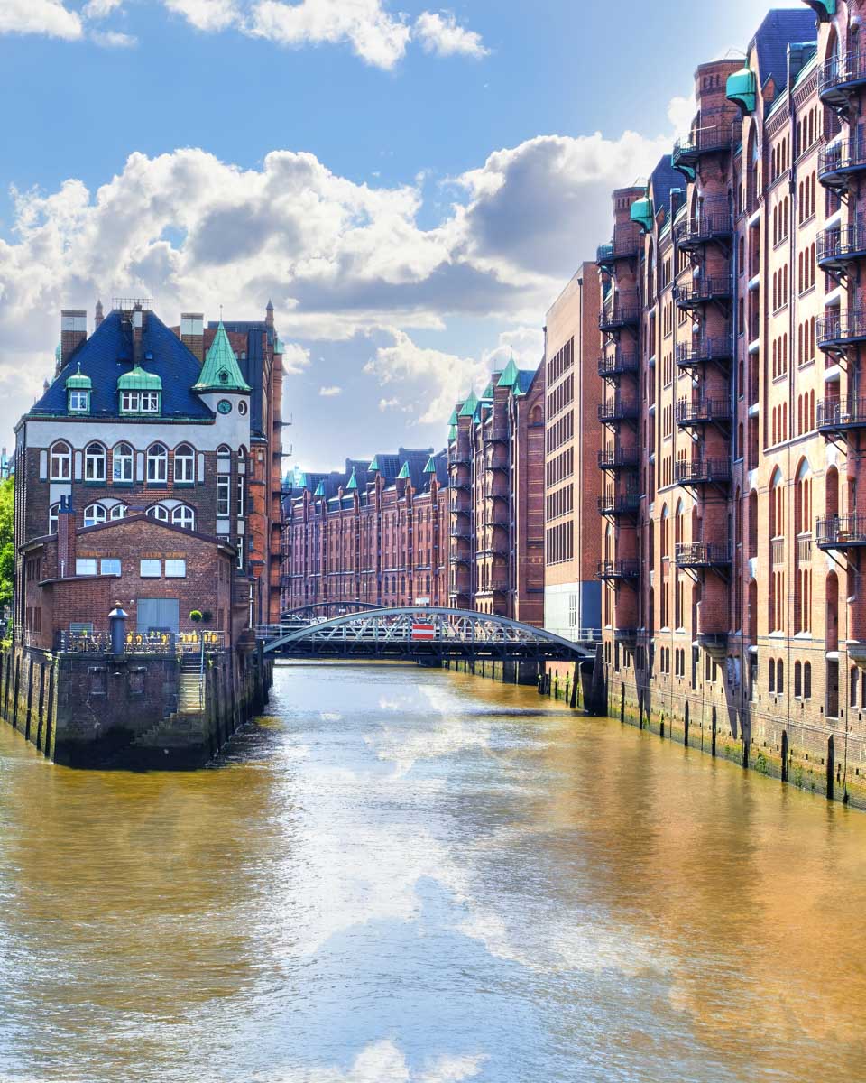 The famous Speicherstadt district in Hamburg