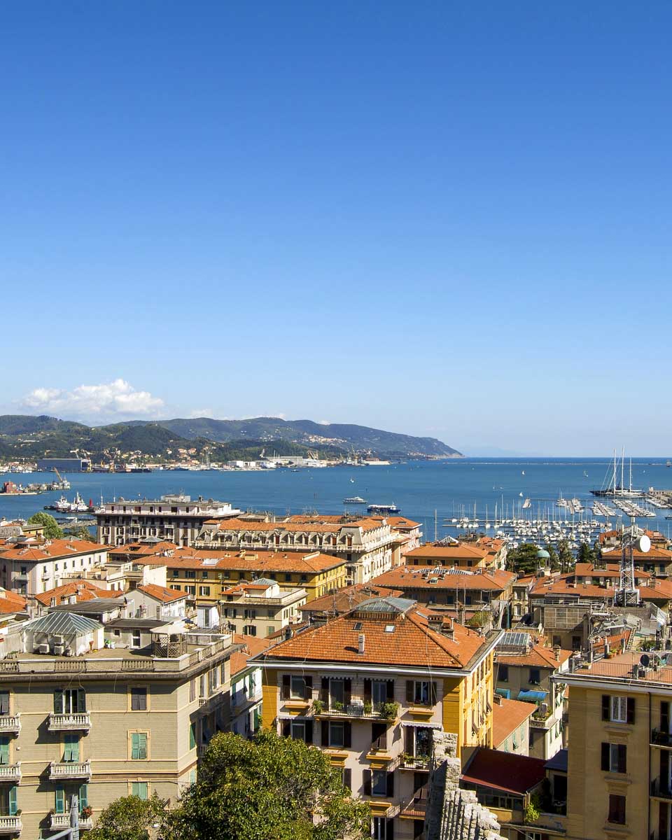 The view from Castello di San Giorgio in La Spezia Italy